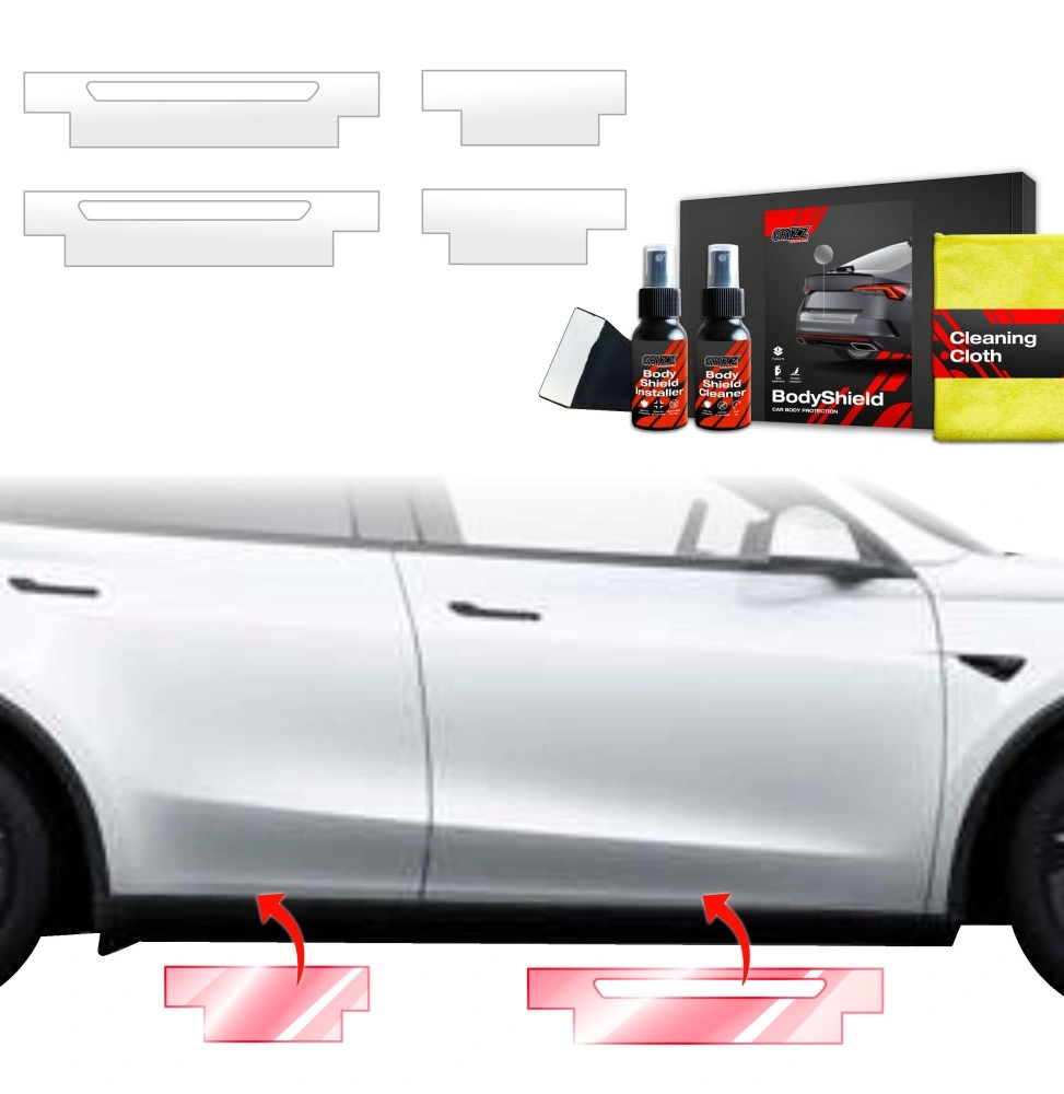 Dørbeskyttere Tesla Model Y Juniper 2025 -> │ Beskyttelse Dørterskler PPF beskyttelsesfolie Gjennomsiktig BodyShield