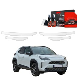 Dørbeskyttere Toyota Yaris Cross 2021 - 2025 │ Beskyttelse Dørterskler PPF beskyttelsesfolie Gjennomsiktig BodyShield