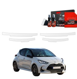 Dørbeskyttere Toyota Yaris HEV 2020 - 2025 │ Beskyttelse Dørterskler PPF beskyttelsesfolie Gjennomsiktig BodyShield