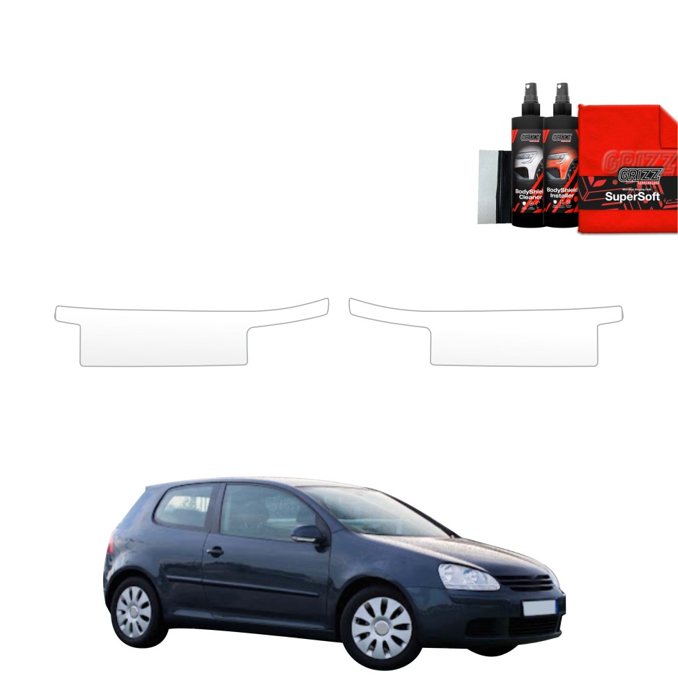 Dørbeskyttere VW Golf 5 3D 2003 - 2009 │ Beskyttelse Dørterskler PPF beskyttelsesfolie Gjennomsiktig BodyShield