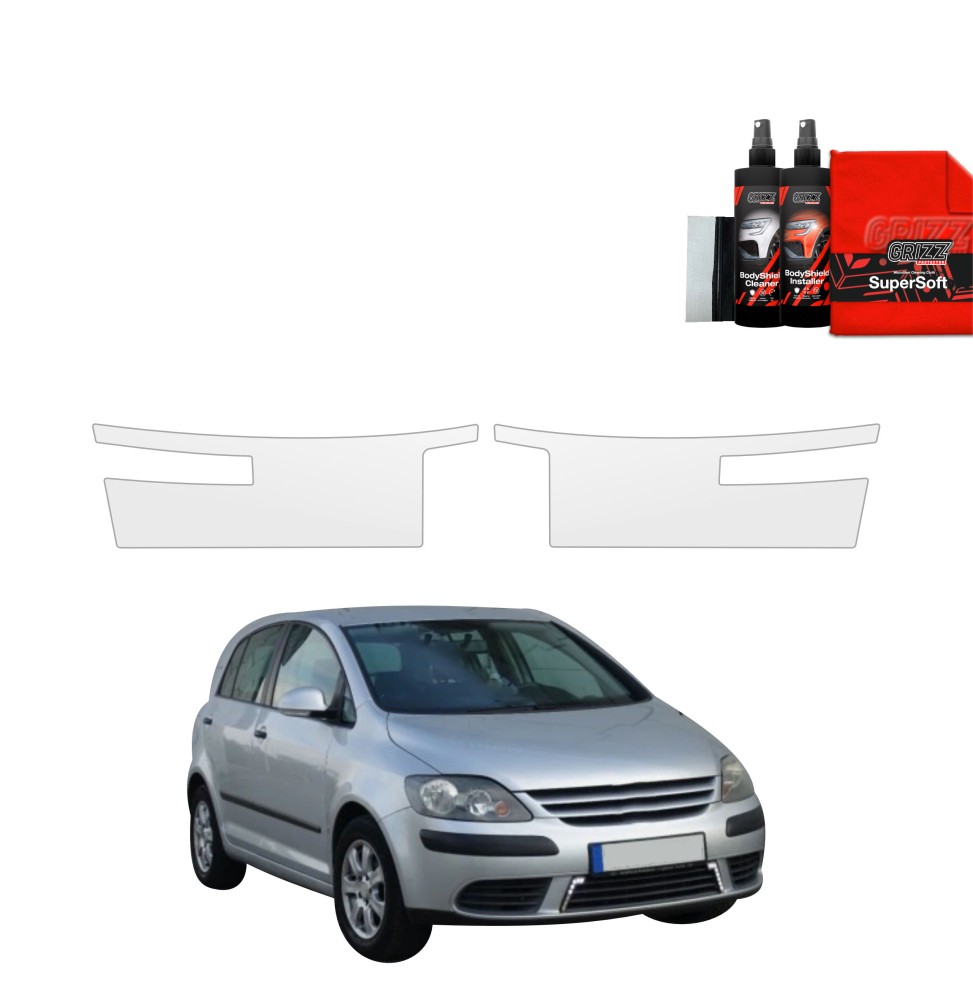 Dørbeskyttere VW Golf Plus 5D 2004 - 2008 │ Beskyttelse Dørterskler PPF beskyttelsesfolie Gjennomsiktig BodyShield