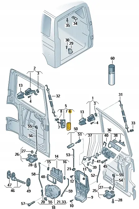 Dørhåndtak skyvedør VW T5 2003-2015 Image 3