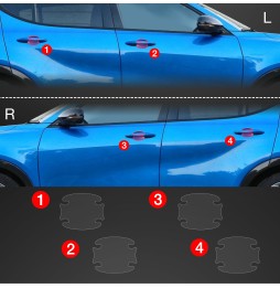 Dørhåndtakbeskyttere Alfa Romeo Tonale 2022 - 2025 │ PPF beskyttelsesfolie Gjennomsiktig BodyShield – bilde 2