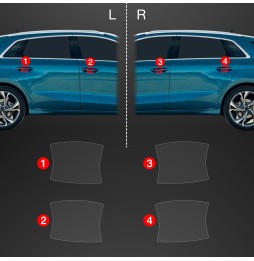 Dørhåndtakbeskyttere Audi A3 (8Y) 2020 - 2023 │ PPF beskyttelsesfolie Gjennomsiktig BodyShield – bilde 2
