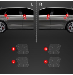 Dørhåndtakbeskyttere Audi A4 2019 - 2024 │ PPF beskyttelsesfolie Gjennomsiktig BodyShield – bilde 2
