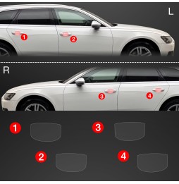 Dørhåndtakbeskyttere Audi A6 (C8) Sedan 2018 - 2023 │ PPF beskyttelsesfolie Gjennomsiktig BodyShield – bilde 2