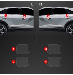 Dørhåndtakbeskyttere Audi Q3 2018 - 2025 │ PPF beskyttelsesfolie Gjennomsiktig BodyShield – bilde 2