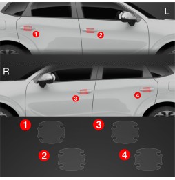 Dørhåndtakbeskyttere Cupra Terramar 2024 - 2025 │ PPF beskyttelsesfolie Gjennomsiktig BodyShield – bilde 2
