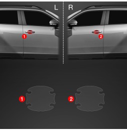 Dørhåndtakbeskyttere Dacia Duster III 2024 - 2025 │ PPF beskyttelsesfolie Gjennomsiktig BodyShield – bilde 2