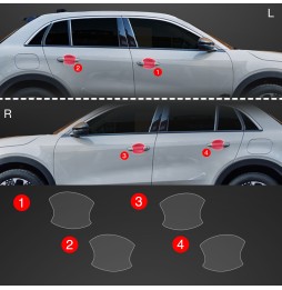 Dørhåndtakbeskyttere Fiat 600 2023 - 2025 │ PPF beskyttelsesfolie Gjennomsiktig BodyShield – bilde 2