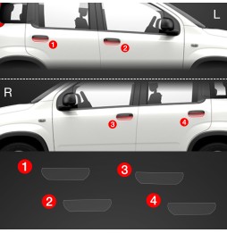 Dørhåndtakbeskyttere Fiat Panda 2020 - 2025 │ PPF beskyttelsesfolie Gjennomsiktig BodyShield – bilde 2