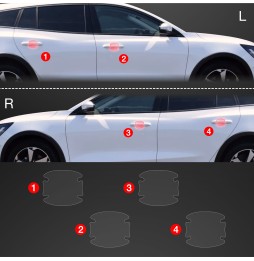 Dørhåndtakbeskyttere Ford Focus Active X Facelift 2021 - 2025 │ PPF beskyttelsesfolie Gjennomsiktig BodyShield – bilde 2
