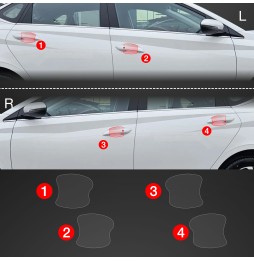 Dørhåndtakbeskyttere Hyundai i20 2023 - 2025 │ PPF beskyttelsesfolie Gjennomsiktig BodyShield – bilde 2