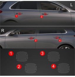 Dørhåndtakbeskyttere Hyundai i30 2020 - 2025 │ PPF beskyttelsesfolie Gjennomsiktig BodyShield – bilde 2