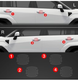 Dørhåndtakbeskyttere Hyundai Santa Fe 2023 - 2025 │ PPF beskyttelsesfolie Gjennomsiktig BodyShield – bilde 2