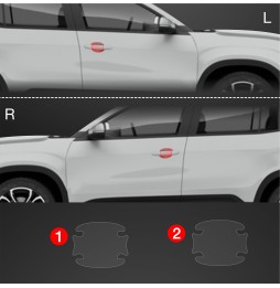 Dørhåndtakbeskyttere Jeep Avenger 2023 - 2025 │ PPF beskyttelsesfolie Gjennomsiktig BodyShield – bilde 2