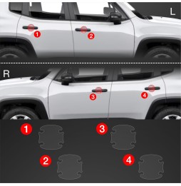 Dørhåndtakbeskyttere Jeep Renegade 2022 - 2025 │ PPF beskyttelsesfolie Gjennomsiktig BodyShield – bilde 2