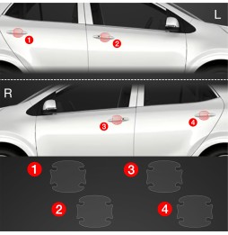 Dørhåndtakbeskyttere Kia Picanto 2023 - 2025 │ PPF beskyttelsesfolie Gjennomsiktig BodyShield – bilde 2