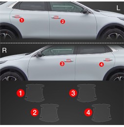 Dørhåndtakbeskyttere Kia XCeed 2022 - 2025 │ PPF beskyttelsesfolie Gjennomsiktig BodyShield – bilde 2