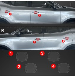 Dørhåndtakbeskyttere MG ZS 2019 - 2025 │ PPF beskyttelsesfolie Gjennomsiktig BodyShield – bilde 2