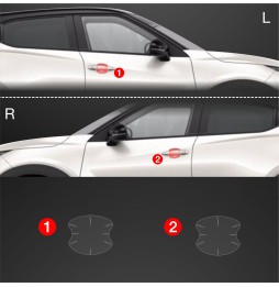 Dørhåndtakbeskyttere Nissan Juke Facelift 2024 - 2025 │ PPF beskyttelsesfolie Gjennomsiktig BodyShield – bilde 2