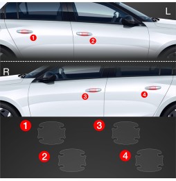 Dørhåndtakbeskyttere Opel Astra 2021 - 2024 │ PPF beskyttelsesfolie Gjennomsiktig BodyShield – bilde 2