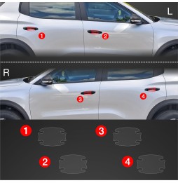 Dørhåndtakbeskyttere Opel Frontera 2024 - 2025 │ PPF beskyttelsesfolie Gjennomsiktig BodyShield – bilde 2