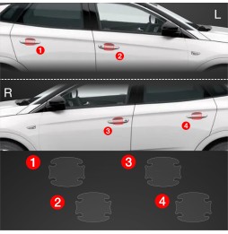 Dørhåndtakbeskyttere Opel Grandland 2021 - 2024 │ PPF beskyttelsesfolie Gjennomsiktig BodyShield – bilde 2