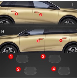 Dørhåndtakbeskyttere Opel Grandland 2025 │ PPF beskyttelsesfolie Gjennomsiktig BodyShield – bilde 2