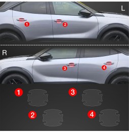 Dørhåndtakbeskyttere Opel Mokka 2021 - 2025 │ PPF beskyttelsesfolie Gjennomsiktig BodyShield – bilde 2