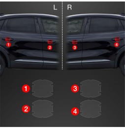 Dørhåndtakbeskyttere Renault Arkana 2022 - 2025 │ PPF beskyttelsesfolie Gjennomsiktig BodyShield – bilde 2