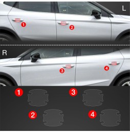 Dørhåndtakbeskyttere Seat Arona 2021 - 2025 │ PPF beskyttelsesfolie Gjennomsiktig BodyShield – bilde 2