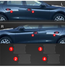 Dørhåndtakbeskyttere Seat Leon 2024 - 2025 │ PPF beskyttelsesfolie Gjennomsiktig BodyShield – bilde 2