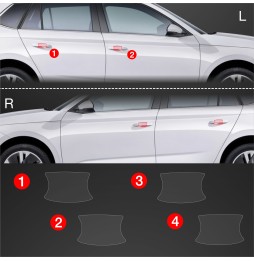 Dørhåndtakbeskyttere Skoda Kamiq 2024 - 2025 │ PPF beskyttelsesfolie Gjennomsiktig BodyShield – bilde 2