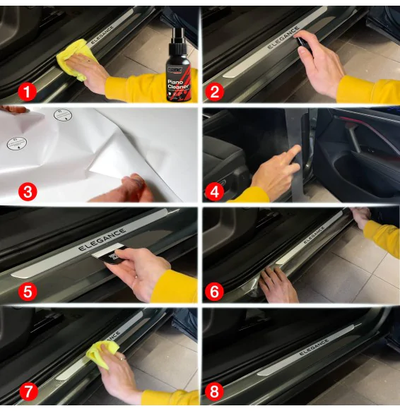 Dørhåndtakbeskyttere Skoda Kodiaq II 2024 - 2025 │ PPF beskyttelsesfolie Gjennomsiktig BodyShield – bilde 6