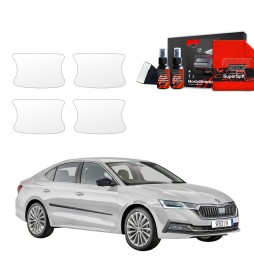 Dørhåndtakbeskyttere Skoda Octavia 4 2019 - 2024 │ PPF beskyttelsesfolie Gjennomsiktig BodyShield