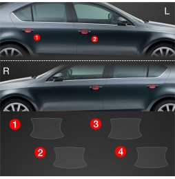 Dørhåndtakbeskyttere Skoda Octavia III 2017 - 2020 │ PPF beskyttelsesfolie Gjennomsiktig BodyShield – bilde 2
