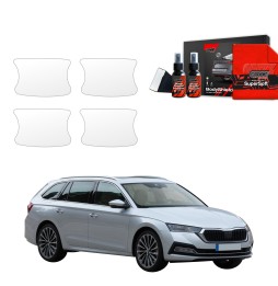 Dørhåndtakbeskyttere Skoda Octavia IV 2019 - 2024 │ PPF beskyttelsesfolie Gjennomsiktig BodyShield