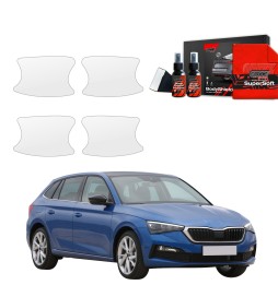 Dørhåndtakbeskyttere Skoda Scala 2019 - 2023 │ PPF beskyttelsesfolie Gjennomsiktig BodyShield