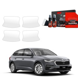 Dørhåndtakbeskyttere Skoda Scala 2023 - 2025 │ PPF beskyttelsesfolie Gjennomsiktig BodyShield