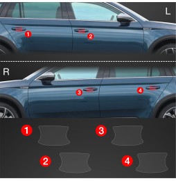 Dørhåndtakbeskyttere Skoda Superb III 2015 - 2019 │ PPF beskyttelsesfolie Gjennomsiktig BodyShield – bilde 2