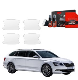 Dørhåndtakbeskyttere Skoda Superb III 2016 - 2019 │ PPF beskyttelsesfolie Gjennomsiktig BodyShield