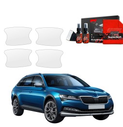 Dørhåndtakbeskyttere Skoda Superb III 2019 - 2023 │ PPF beskyttelsesfolie Gjennomsiktig BodyShield