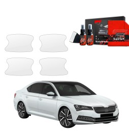 Dørhåndtakbeskyttere Skoda Superb III 2019 - 2023 │ PPF beskyttelsesfolie Gjennomsiktig BodyShield