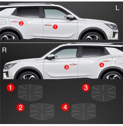 Dørhåndtakbeskyttere SsangYong Korando 2023 - 2025 │ PPF beskyttelsesfolie Gjennomsiktig BodyShield – bilde 2