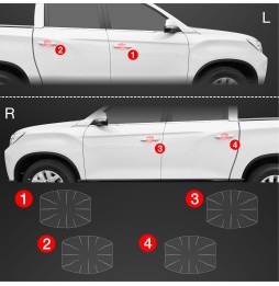 Dørhåndtakbeskyttere SsangYong Musso 2023 - 2025 │ PPF beskyttelsesfolie Gjennomsiktig BodyShield – bilde 2