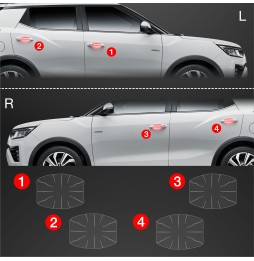Dørhåndtakbeskyttere SsangYong Tivoli 2023 - 2025 │ PPF beskyttelsesfolie Gjennomsiktig BodyShield – bilde 2