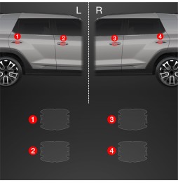 Dørhåndtakbeskyttere SsangYong Torres 2024 - 2025 │ PPF beskyttelsesfolie Gjennomsiktig BodyShield – bilde 2