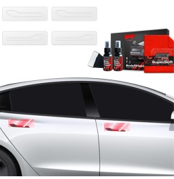 Dørhåndtakbeskyttere Tesla Model 3 2021 - 2025 │ PPF beskyttelsesfolie Gjennomsiktig BodyShield