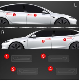 Dørhåndtakbeskyttere Tesla Model 3 2021 - 2025 │ PPF beskyttelsesfolie Gjennomsiktig BodyShield – bilde 2